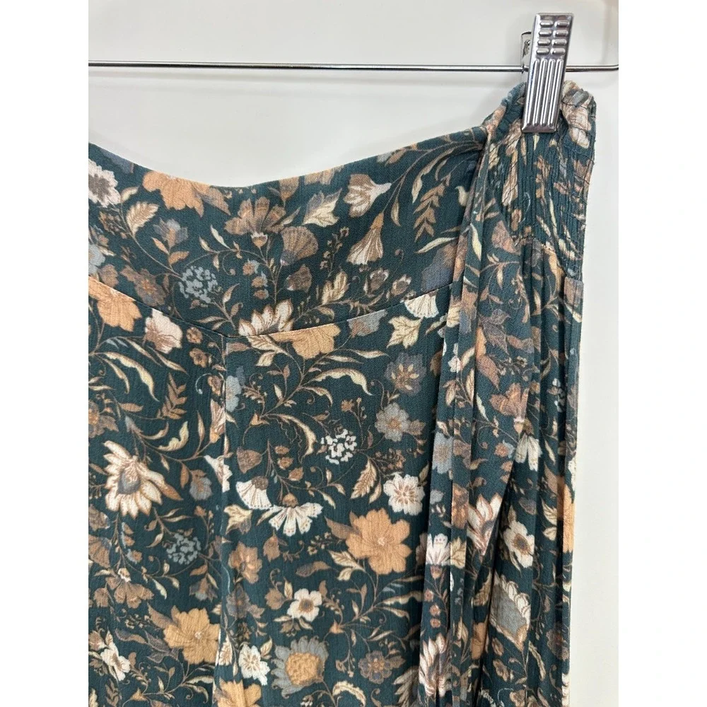 Easel Wide Leg Ruffle Pull On Elastic Waist Pant Floral Small Boho Beachy Resort - Picture 13 of 16